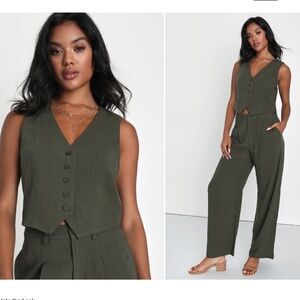 Lulu's Matching Set - Linen Vest & Pants